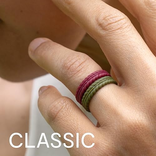 Miniatura 6 de ROQ Silicone Rubber Wedding Ring for Men, Comfort Fit, Men's Wedding Band, Rubber Engagement Band, Enhanced Breathability, Step Brushed Top, Multi