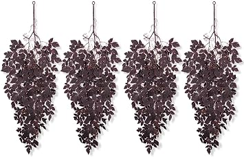 4 Pack Artificial Cimicifuga Fall Hanging Plants Outdoor Porch Decor