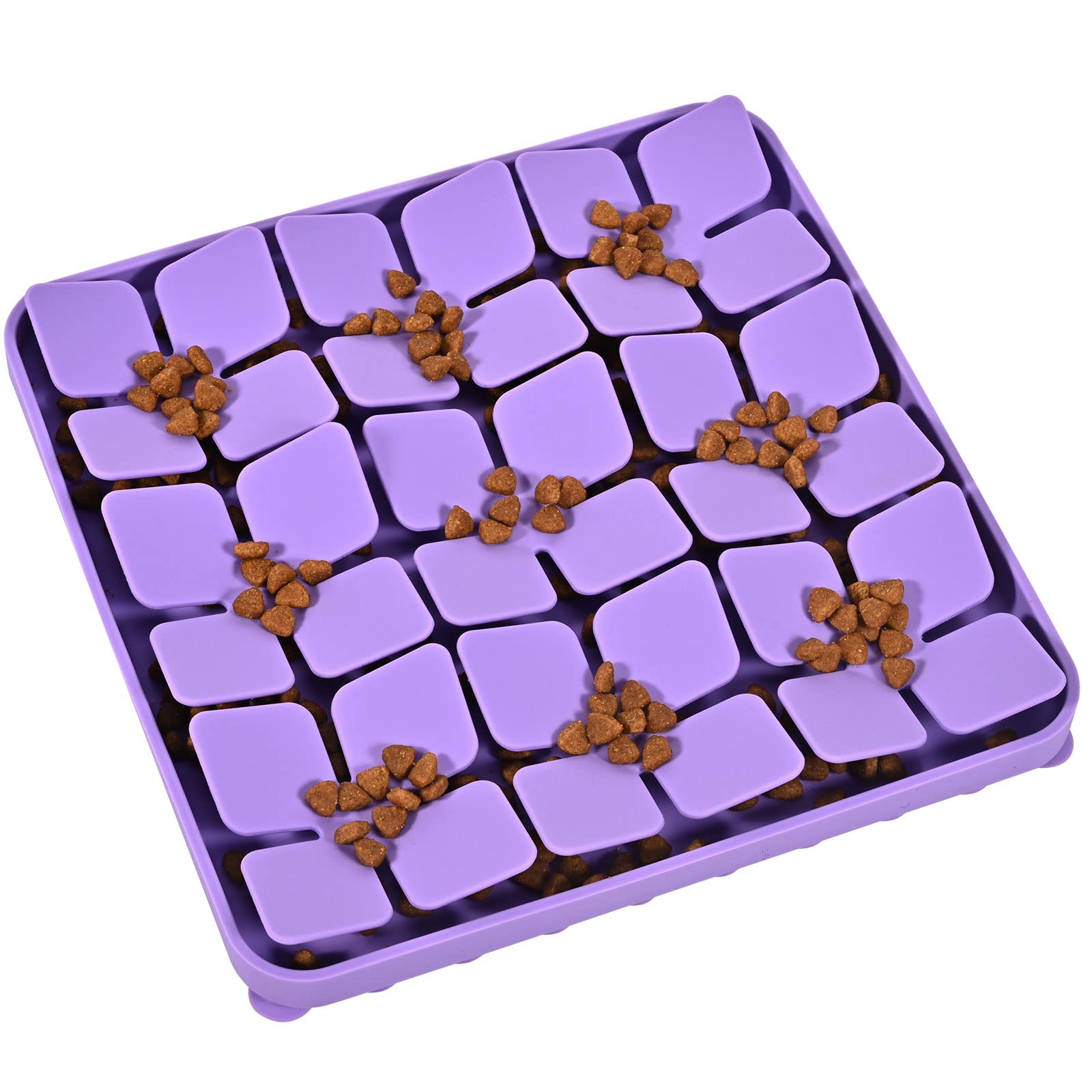 OurMiao Silicone Snuffle Mat for Dogs Dog Puzzle Feeder Sniffing Licking Mat for Small Medium Breed (Purple)