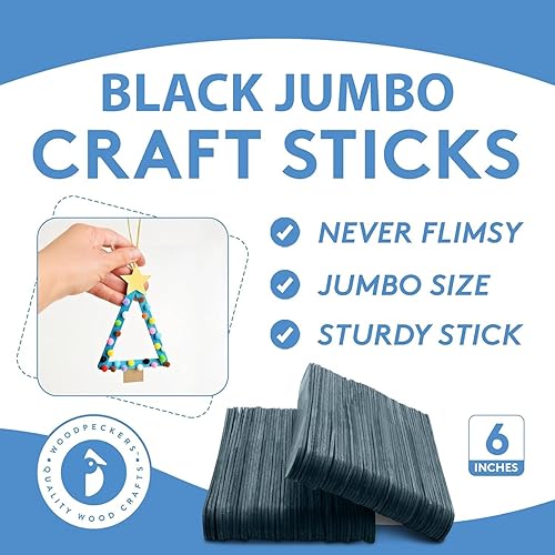 Vista 14 de Palitos de manualidades jumbo morados de 6 pulgadas, paquete de 100 palitos de paletas para manualidades, palitos de cera y depresores de lengua