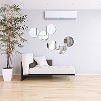 Vista 5 de Jetec 6 piezas de espejo circular de 10 pulgadas, espejo redondo de vidrio a granel autoadhesivo plano flexible para centros de mesa