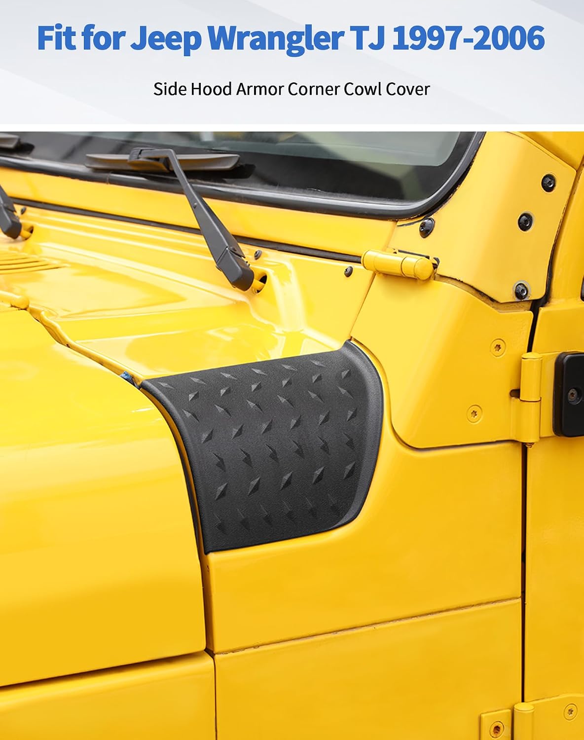 2pcs Black Cowl Body Armor Cover Side Body Cowling Armor Corner Guard Fit for Jeep Wrangler TJ 1997 1998 1999 2000 2001 2002 2003 2004 2005 2006
