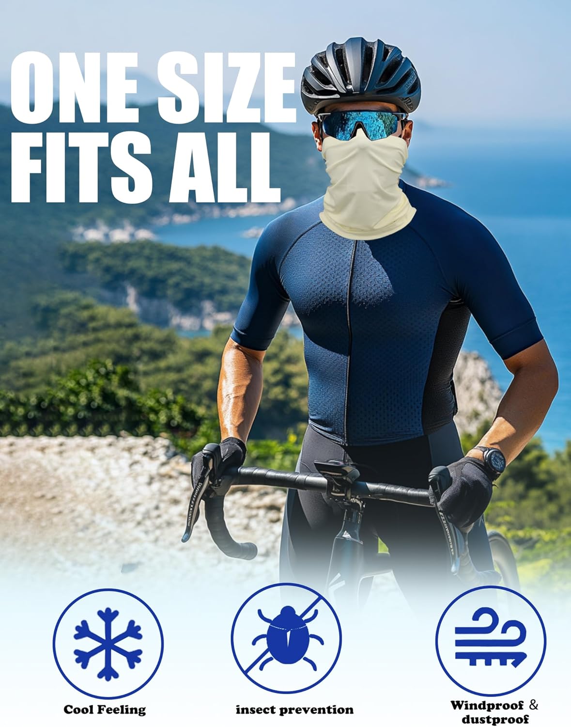 JHYWELL Cooling Neck Gaiter Face Mask, UV Protection Masks Gator, Windproof Bandana for Skiing, Fishing, Hiking, Cycling - Image 6