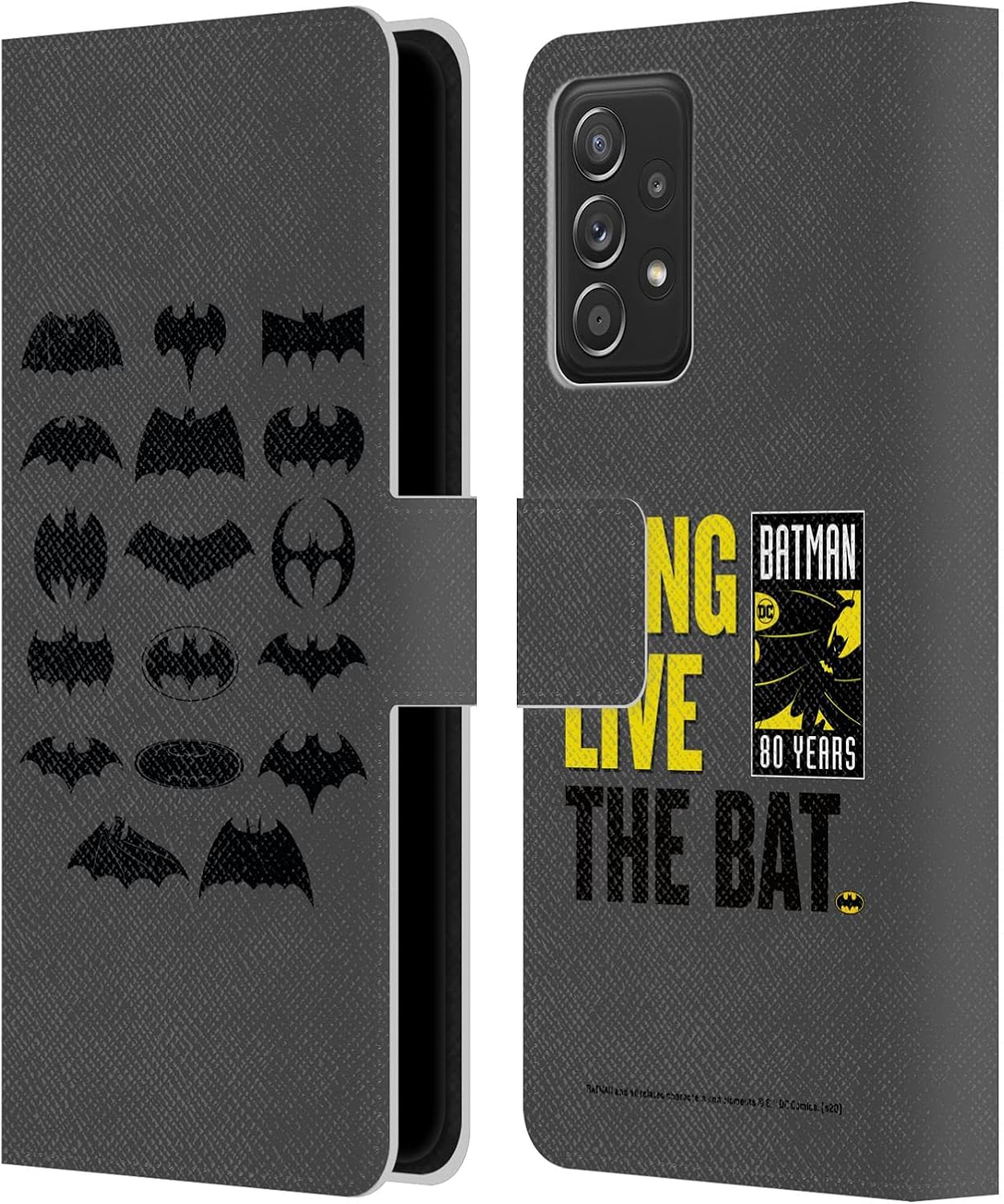 Head Case Designs Officially Licensed Batman DC Comics Comic Logos Leather Book Wallet Case Cover Compatible with Galaxy A52 / A52s / 5G (2021)