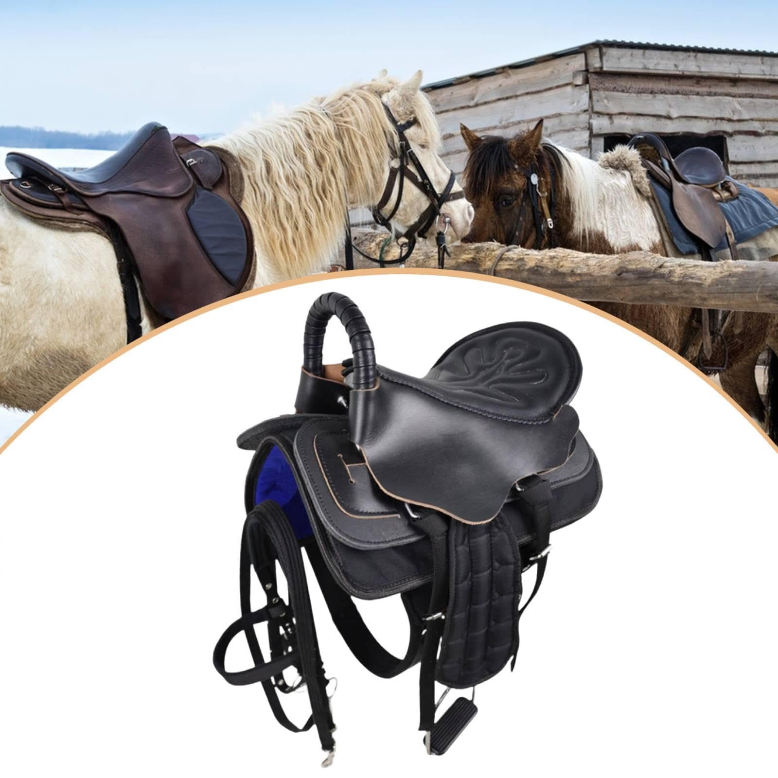 rockible Juego de Silla de Montar para Caballo, Asiento de Equitación, Fácil Montaje, Accesorios Deportivos, Antideslizante, Cómodo, Equipo de Equitación, Acol