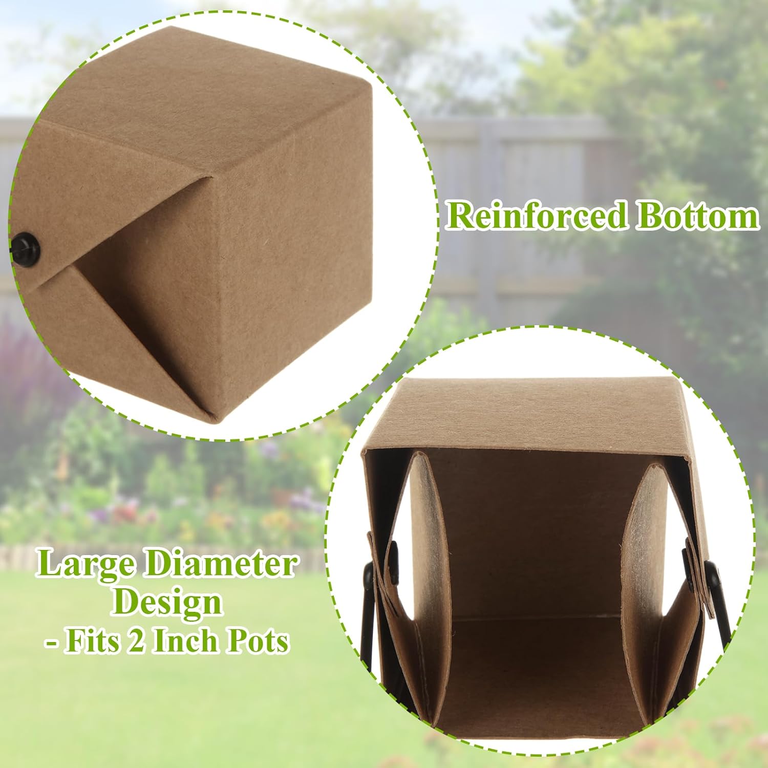 CYEAH 150 Pcs Succulent Wrap Bags, 2.2 inch Succulent Wrap Bulk Fits 2″ Pots, Succulent Gift Wrap Bag with Plastic Handle, Small Kraft Paper Gift Box for Wedding, Baby Shower, Party Favors for Guests - Image 3