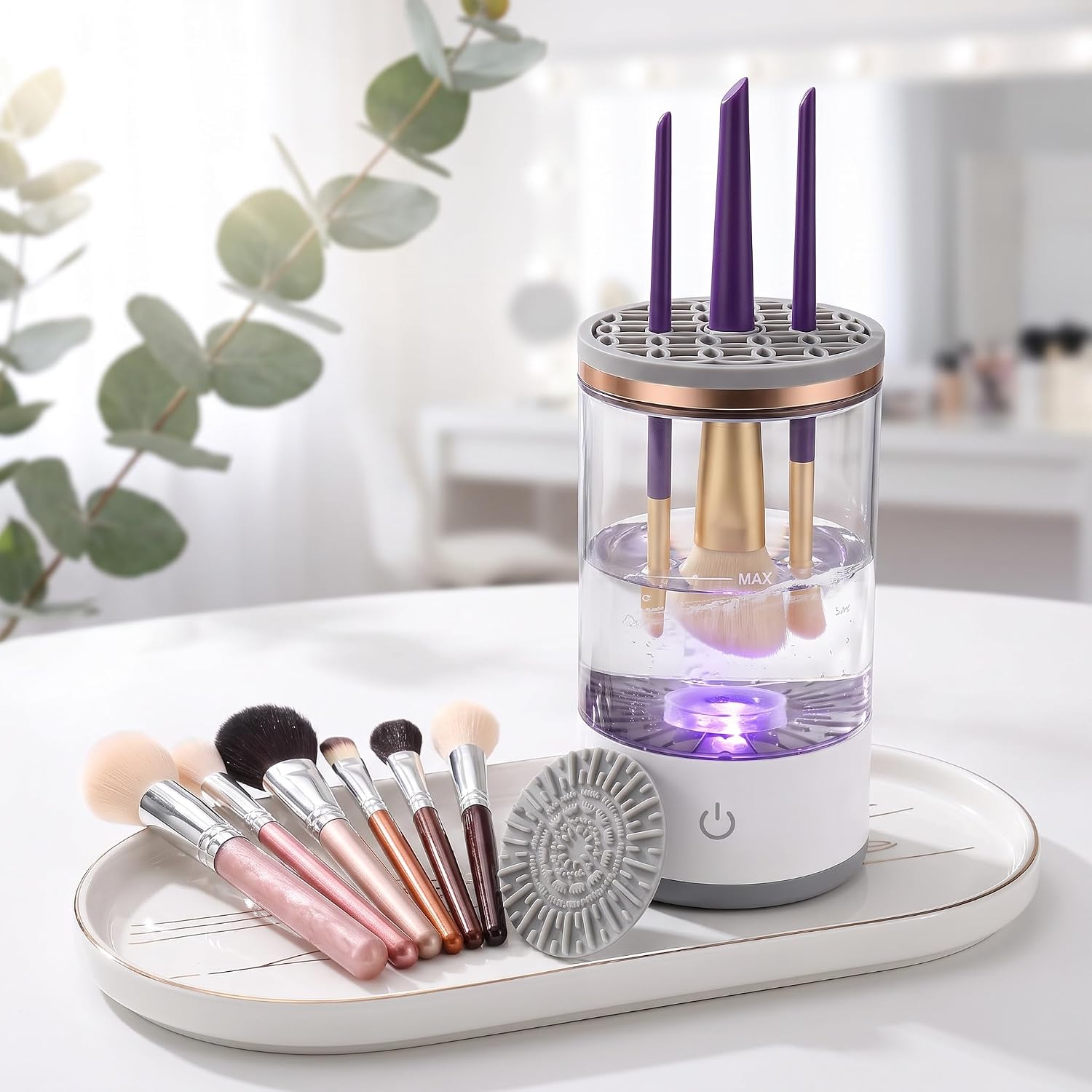 Electric Makeup Brush Cleaner, USB Powered 4-in-1 Brush Washing Machine