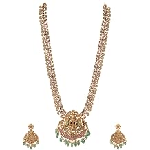 TARINIKA Antique Lakshmi Long Necklace Set - Indian Jewelry for Women