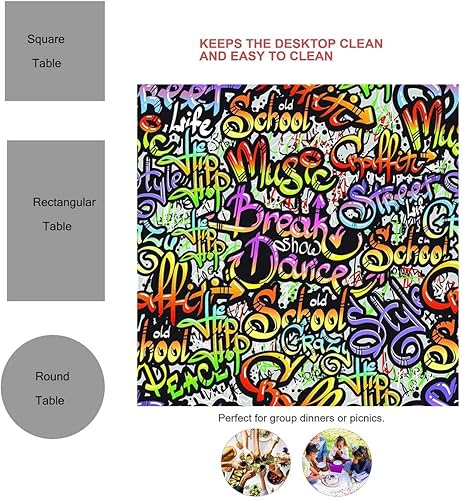 Vista 59 de Mantel Redondo para Mesa De 4 Sillas Gris Topo Gris Claro Verde Mantel Camping Lavable Resistente al Agua 30 X 30 Pulgadas