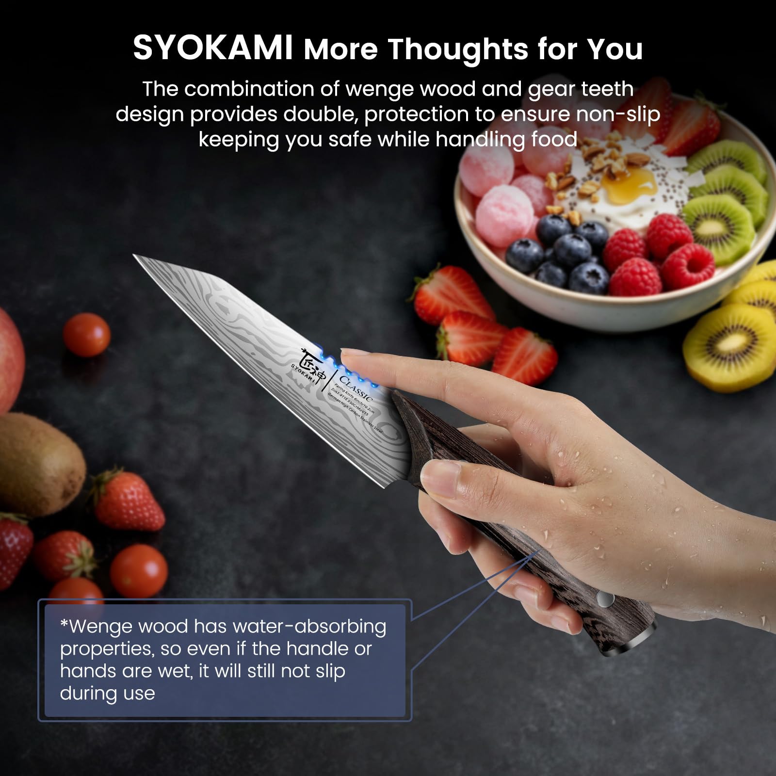 SYOKAMI 4 Inch Paring Knife with Cover, Ultra Sharp Small Kitchen Knife — Amazon image 4