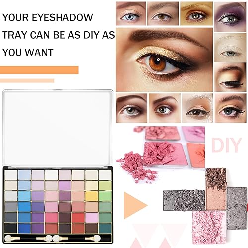 Miniatura 5 de Wenqik 3 piezas de paleta de sombra de ojos magnética vacía grande para cosméticos con parte superior transparente, bandeja de sombra de ojos DIY