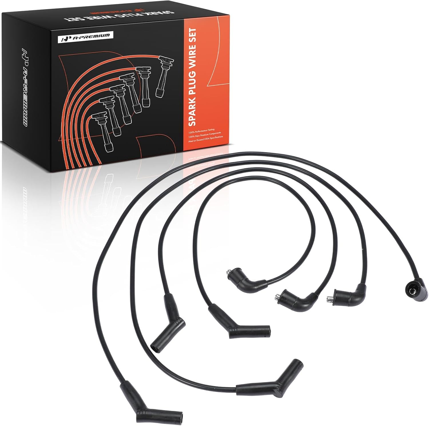 A-Premium Ignition Spark Plug Wires Set of 4 Compatible with Mazda RX-7 1986-1991 R2 1.3L