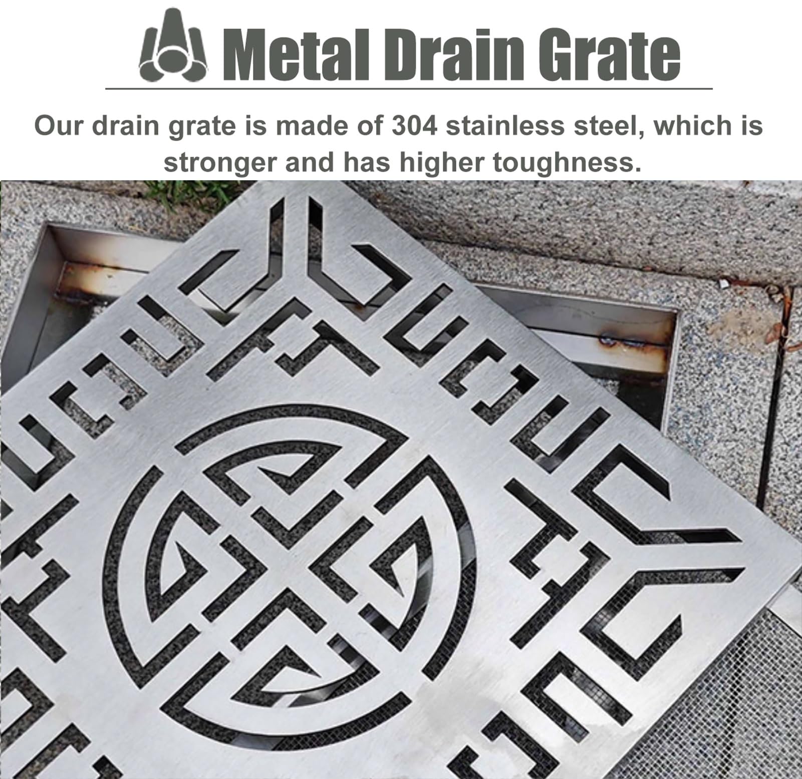 Rejilla Desague Jardin Tapa de Drenaje de Zanja Cuadrada con Malla Extraíble, Rejillas de Drenaje de Acero Inoxidable 304 para Exteriores, Filtro de Drenaje de Canaletas de Lluvia/Alcantarillado(30x30