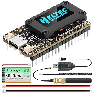 ESP32 LoRa V4 Dev Board + 3000-mAh-Akku, verbessertes ESP32-S3 LoRa WLAN Bluetooth 2 MB PSRAM 16 MB Flash 863-928 MHz Antennen OLED unterstützt GPS und Solar für Arduino Meshtastic LoRaWAN - Amazon product rated Grade A