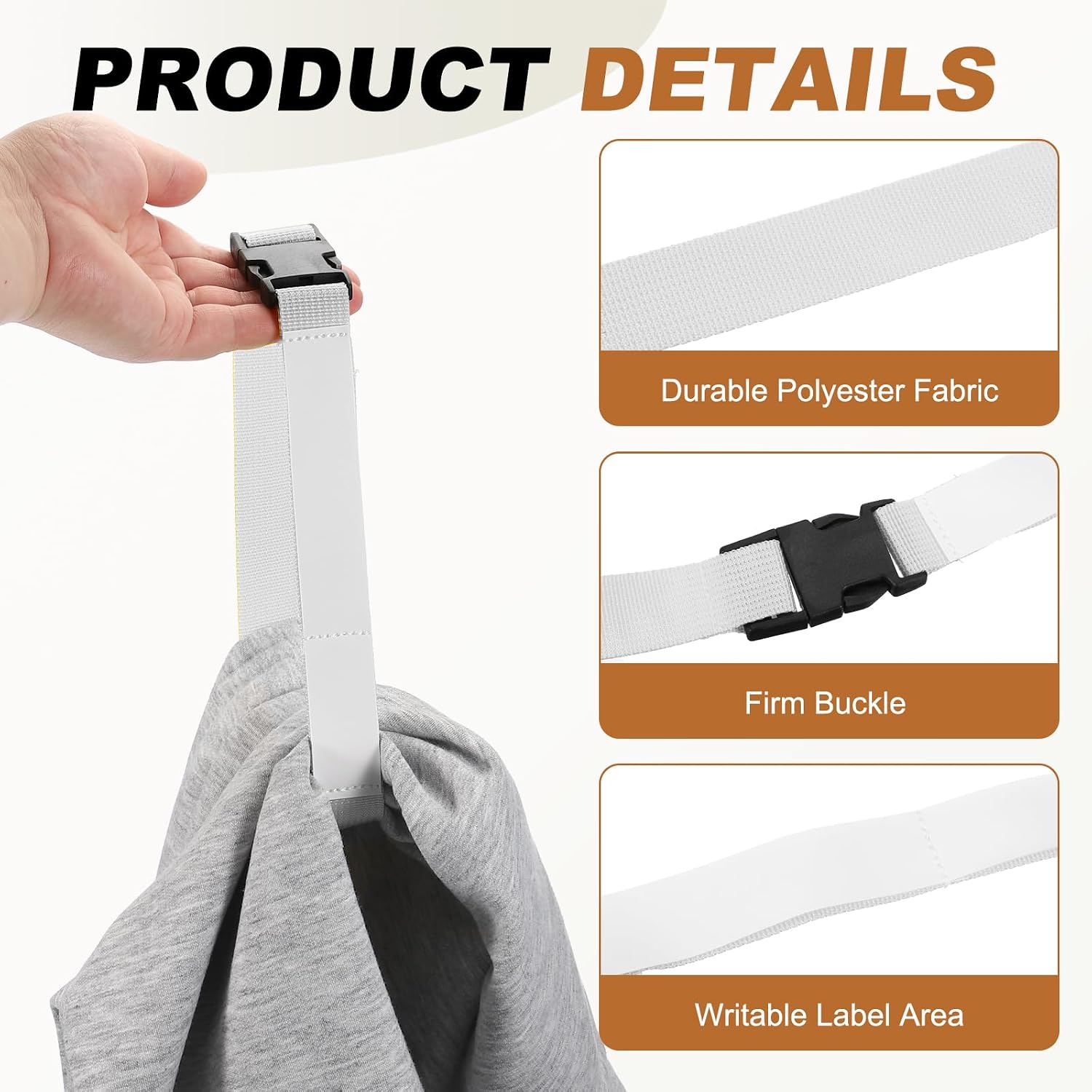 uxcell 4 Pcs Laundry Strap w/Buckle Replacement Household Cleaning Loop image 3