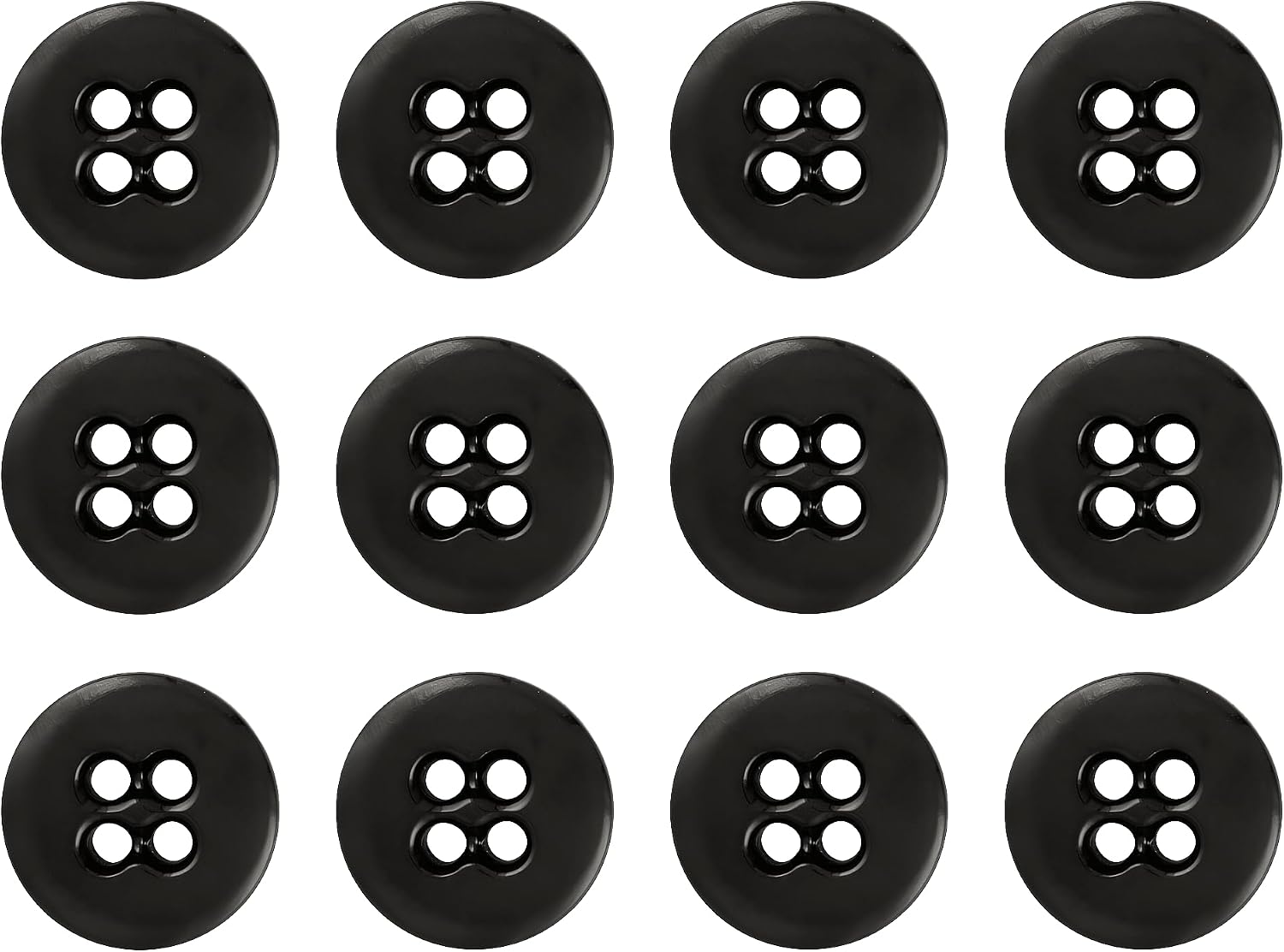 Suspender Brace Pant Buttons 12 Pack, 17mm 27L Style 4, Black