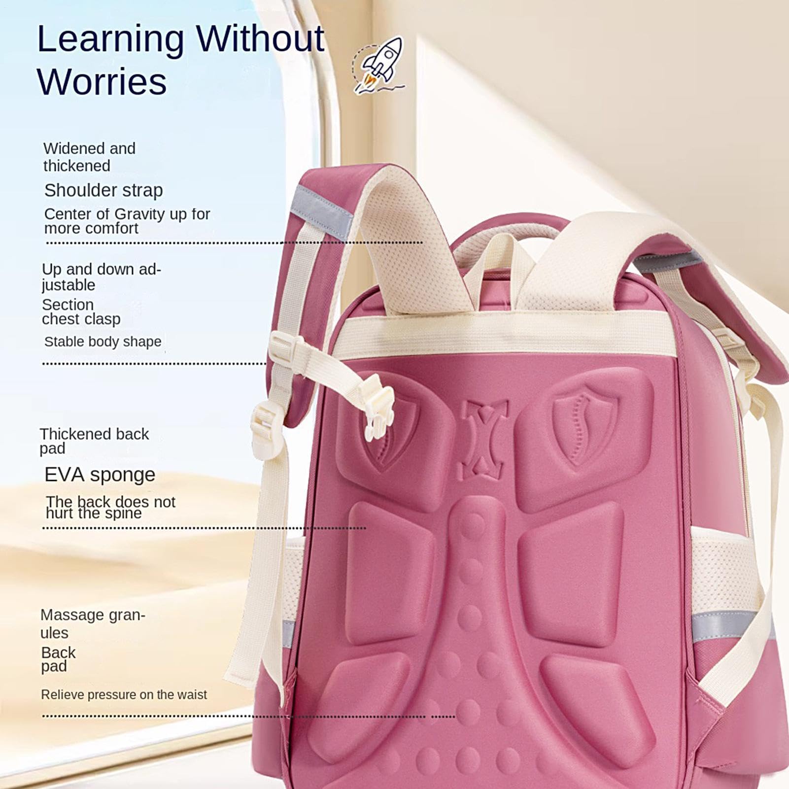Zaino scolastico per bambini, leggero, impermeabile, di grande capacità | Borsa scolastica per bambini prescolare, zoo, parco, giardino, campeggio, picnic, passeggiate, ristorante, snack, giocattoli