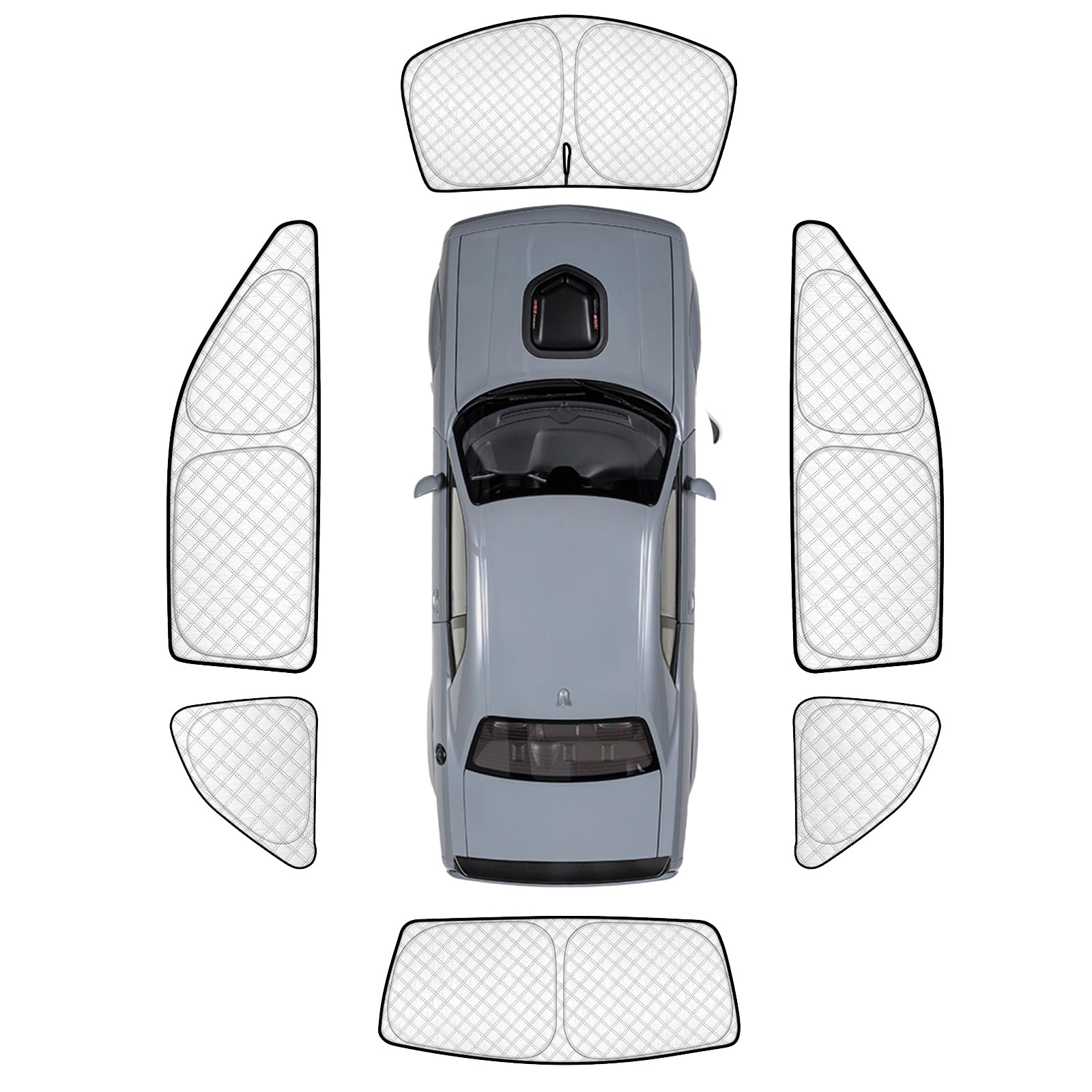 KMF 6pcs Thicken Full Sun Shades for Dodge Challenger 2015-2023 Accessories,Car Window Covers Sunshade for Windshield Side Rear, UV Block Visor Privacy for Car Camping with Storage Bag