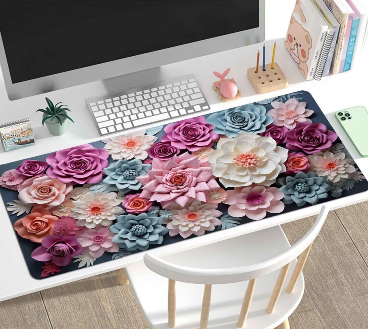 Alfombrilla Ratón XXL Gaming, Alfombrilla Escritorio 900x600x4mm, Mouse Pad Mat XXL Antideslizante, Alfombrilla Raton Base de Goma Tapete Rato Gamer Mousepad XXL para PC, Oficina Gardens J-446