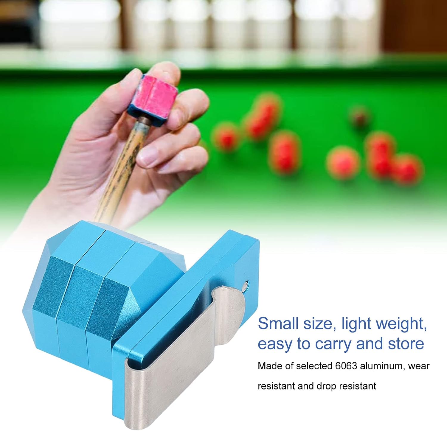 Asixxsix Pool Billiard Cue Chalk Holder, Pocket Pool Magnetic Chalk Holder Aluminium Magnetic Snooker Belt Clip with Chalk Box and Iron Sheet Portable Billiard Chalk Holder Billiard Accessories