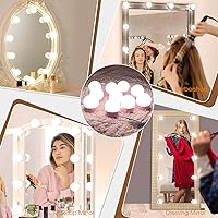 Vista 8 de Luces LED para Espejo de Tocador, Luces de Tocador para Iluminación de Espejo de Maquillaje, 10 Bombillas Regulables, Color de Luz y Brillo
