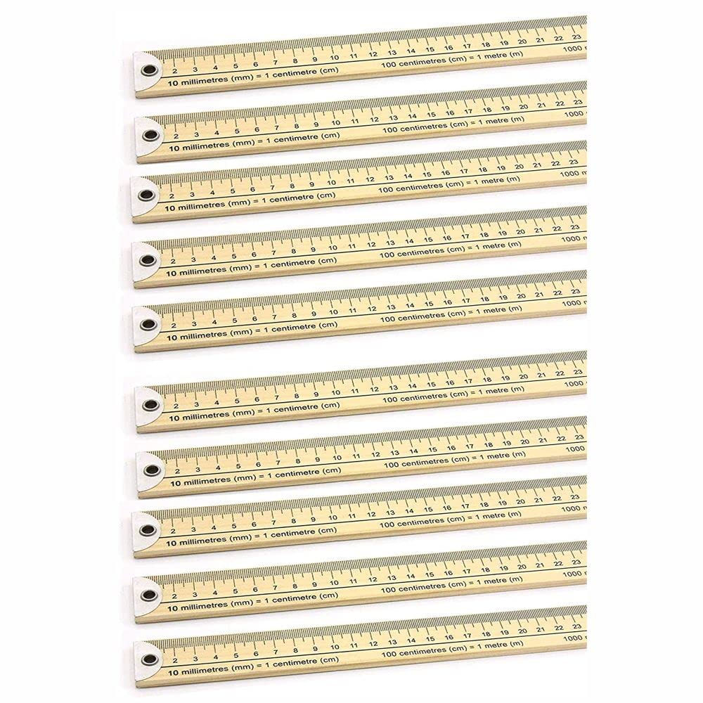 3 Ace Crafts (10 Scales) Wooden Meter Stick – Meter Wooden Ruler, Single-Side Printed, Precise & Lightweight for School, Office, Lab, Dressmaking, Crafts & Field Work