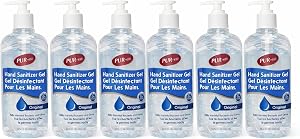 Instant aid purest 6pcs Hand Sanitizer = 500ml - 70% Alcohol with Pump. 99.9% effective. – With Moisturizer & Vit E. Rinse-Free Formula – Ideal for Home, Office, or Business Use, 500ml Bottle. Case of 6 (500ml, 6 pack)