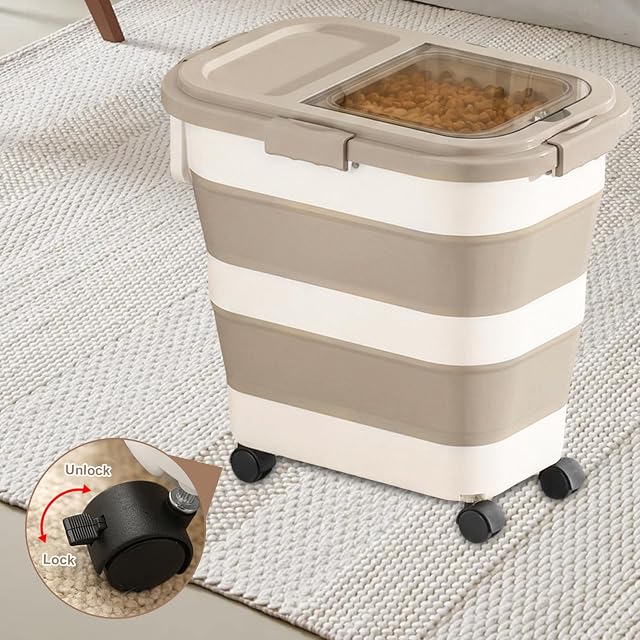 Foto 5 de 8 de Contenedor Plegable para Alimentos de Mascotas 10-15kg, Contenedor de comida para perros