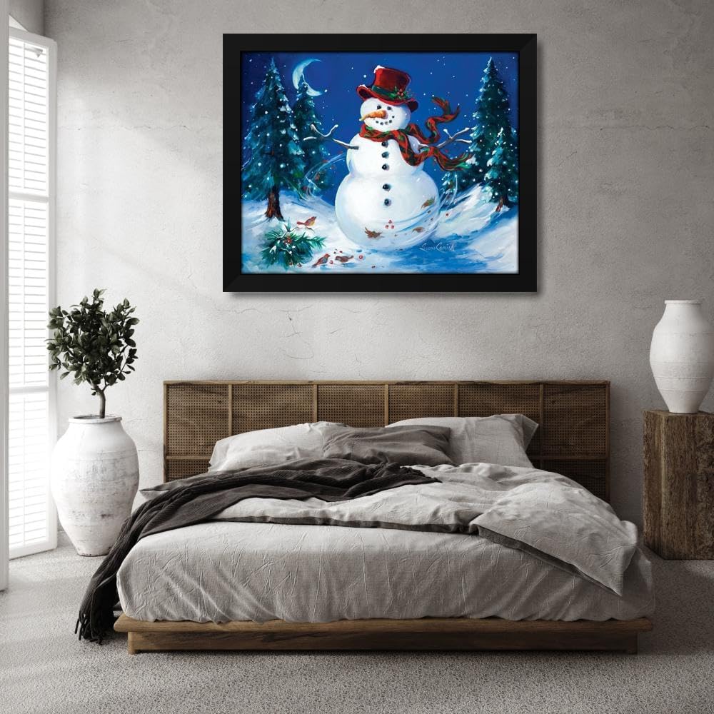 Comish, Susan 45x36 Huge Black Modern Framed Canvas Art Print Titled: One Blustery Night