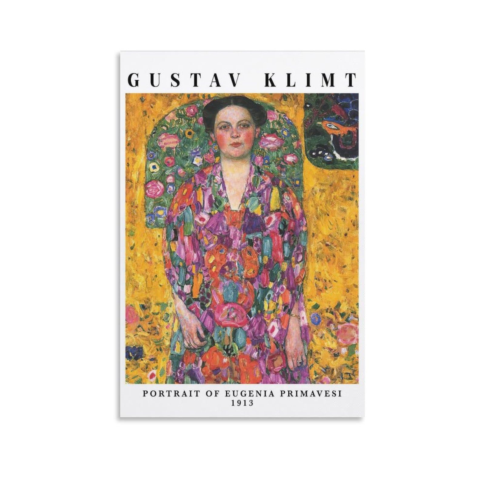Gustav Klimt Portrait of Eugenia Primavesi Vintage Exhibition Poster Art Print#GK01 Canvas Wall Art Print Poster For Home School Office Decor Unframe-style 12x18inch(30x45cm)