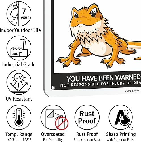 Miniatura 126 de SmartSign Divertido letrero de advertencia con texto en inglés «Beware Of Guinea Pigs – 10 x 7 pulgadas, aluminio laminado libre de óxido de 40 mil