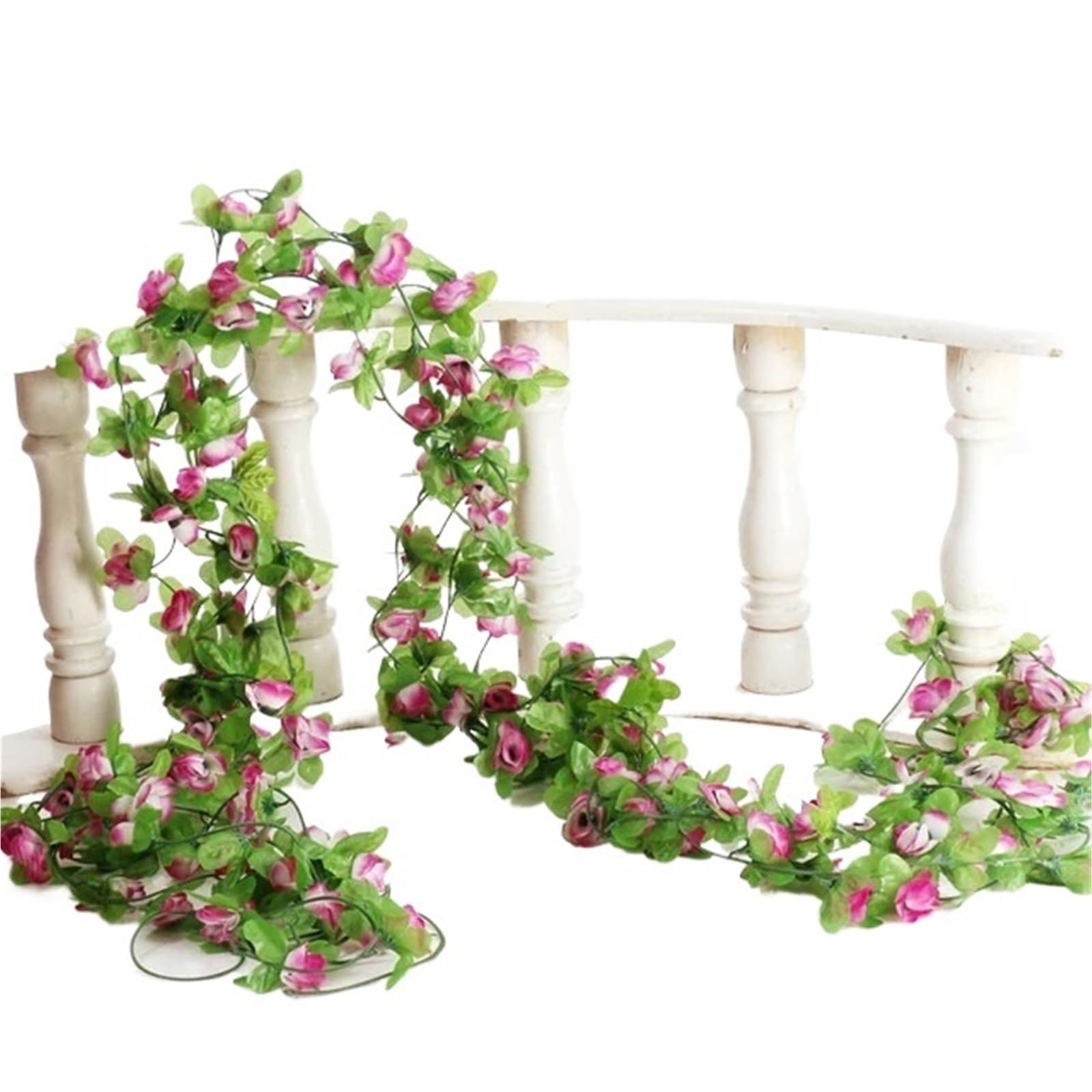 Ayztantine artificial flowers 230cm Rose Artificial Silk Flowers Vines Green Garland Home Wedding Garden Christmas Branch Decoration Wall Hanging