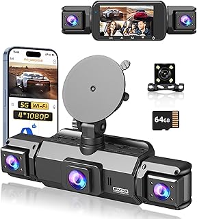 4 Channel Dash Cam 360° View Front and Rear Left Right Inside Camera for Cars