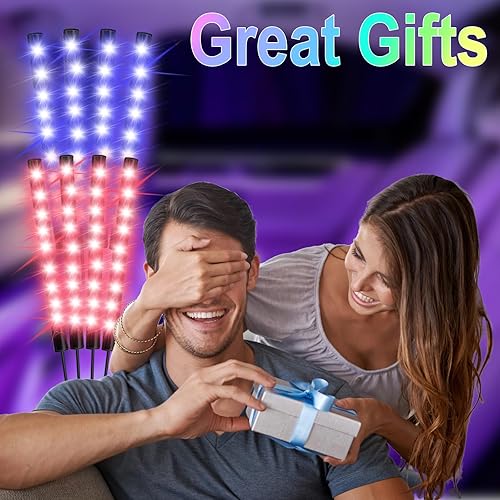 Miniatura 5 de Luces interiores de automóvil, tira de luces LED de 5 V con adaptador USB, kit de iluminación ambiental para automóvil, aplicación y control remoto,