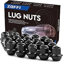 ZOFFI M12x1.5 One-Piece Lug Nuts - Replacement for 2006-2019 Ford Fusion, 2000-2019 Ford Focus, 2001-2019 Ford Escape Factory Wheel - 20pcs Black Closed End M12x1.5 Lug Nuts