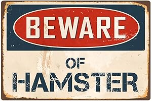 Beware of Hamster 8” x 12” Vintage Vinyl Retro Sticker Sign