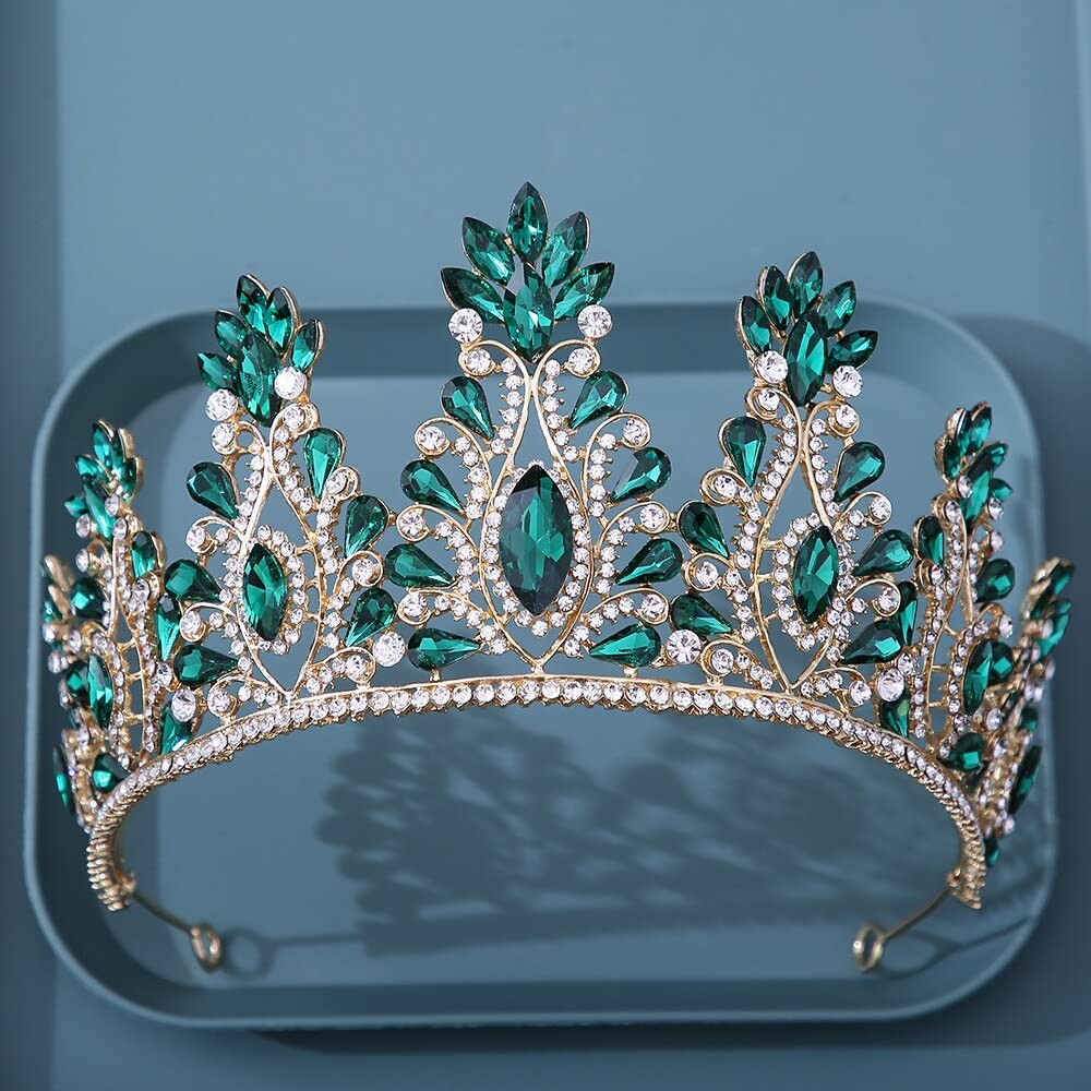 Couronne De Reine En Strass Blanc - Bandeau Royal Pour Mariée, Quinceañera, Fêtes Costumées