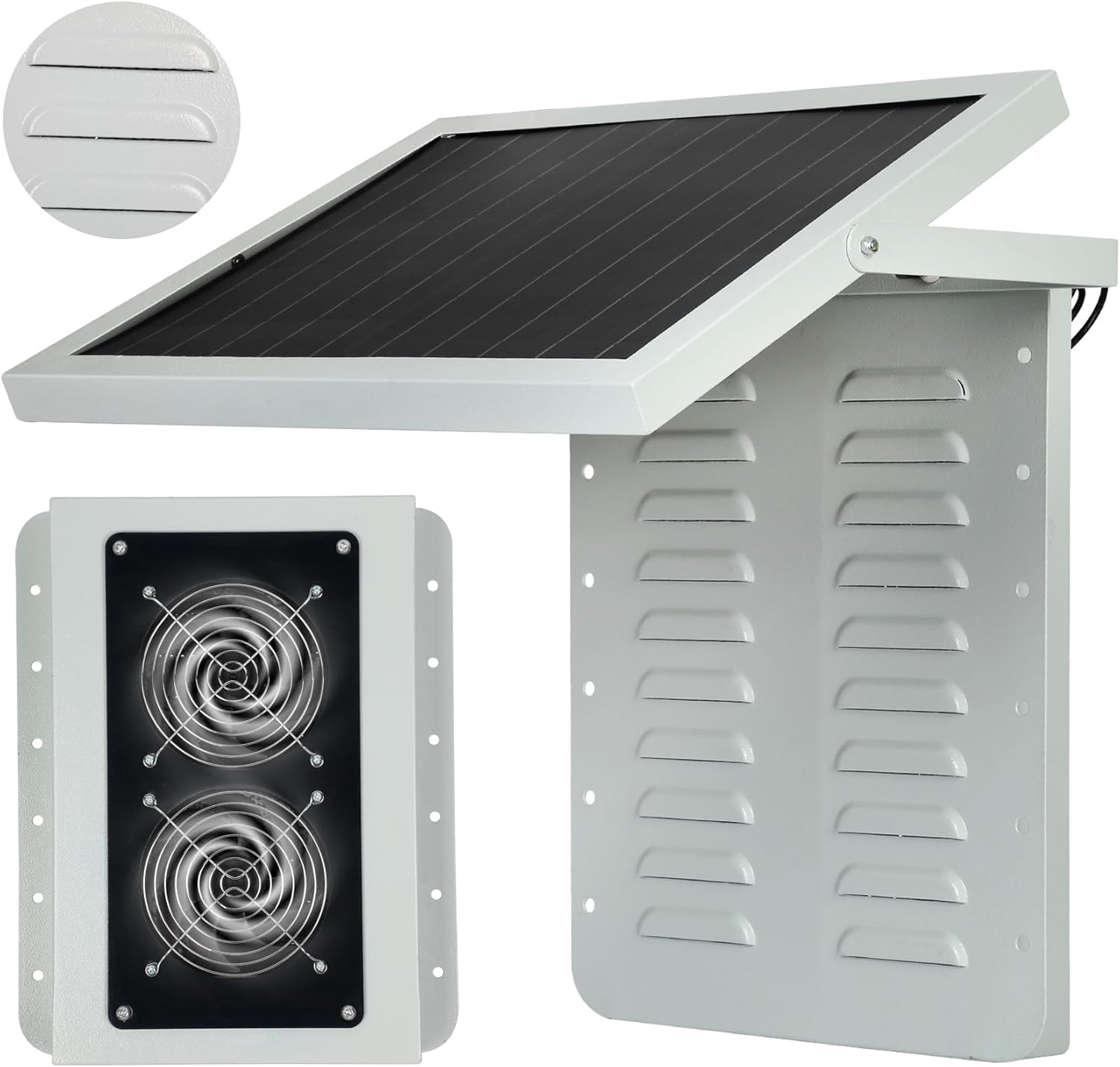 Photo voltaic Transport Container Vent with 15W Adjustable Photo voltaic Panel, 2 Followers, Weatherproof Design, Straightforward Set up, Environment friendly Air flow, Stop Condensation & Overheating in Cabins, Sea Cans, Workplaces, Properties