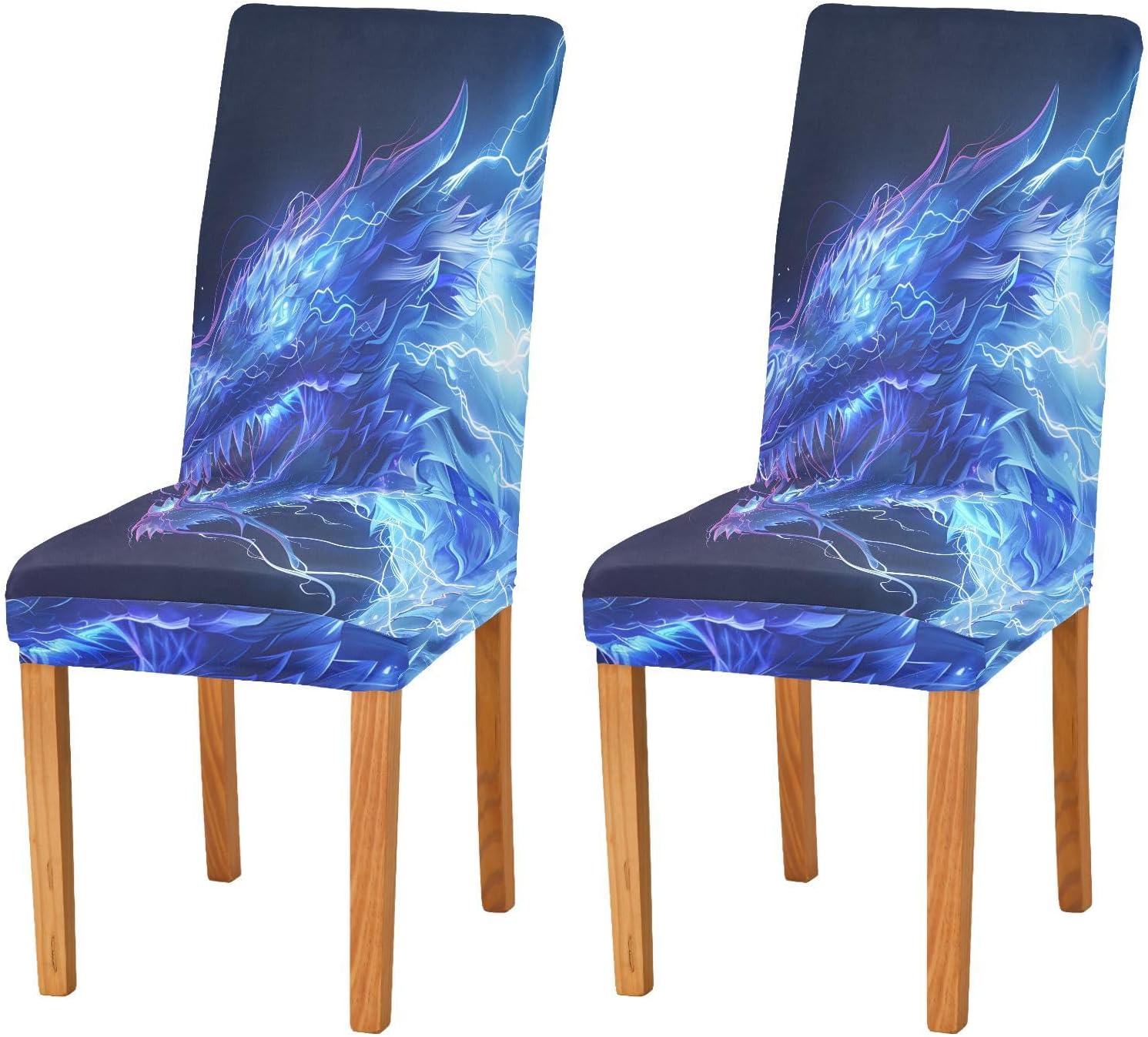 ALAZA Chair Covers for Dining Room, Lightning Leader Stretch Chair Cover Sets Chair Protector Removable Washable for Ktichen Restaurant Hotel