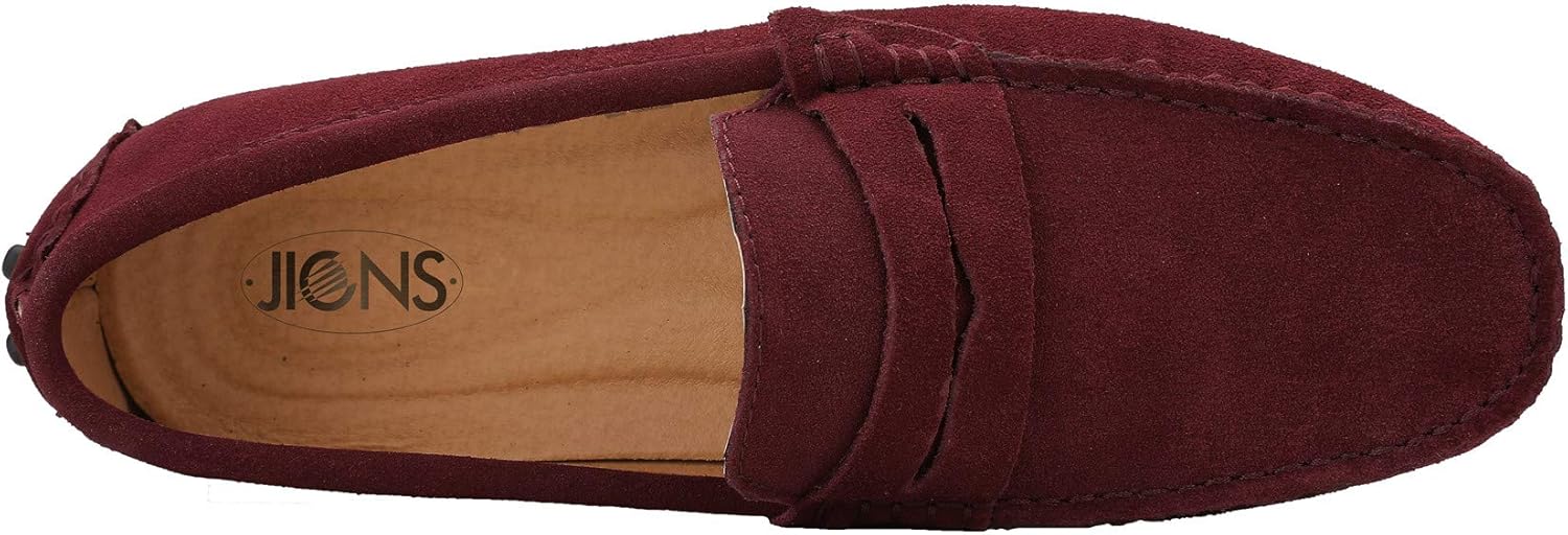 JIONS Mens Driving Penny Loafers Suede Moccasins Slip On Casual Dress Boat Shoes - Image 2
