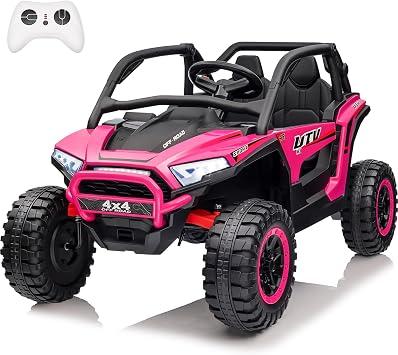 JOYRACER 24V Ride on Car, 2 Seater XL 4X4 Off-Road UTV w/RMP2000W Powerful Motors, Remote Control, Bluetooth Music, LED Lights, 24 Volt Ride on Toys for Big Kids, R-Red