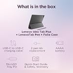 Lenovo Idea Tab Plus - 2025 - Tablet - 4 Speakers with Dolby Atmos - 12.1" 2.5K IPS Touch Display - 8 GB Memory - 128GB Storage - MediaTek Dimensity 6400 - Pen & Folio Case Included - Luna Grey