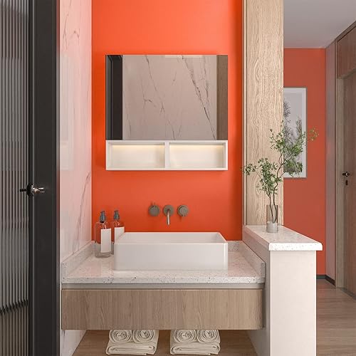 Miniatura 6 de Papel tapiz naranja brillante de 88 x 16 pulgadas, papel de contacto naranja para despegar y pegar, papel tapiz autoadhesivo para pared, apto para