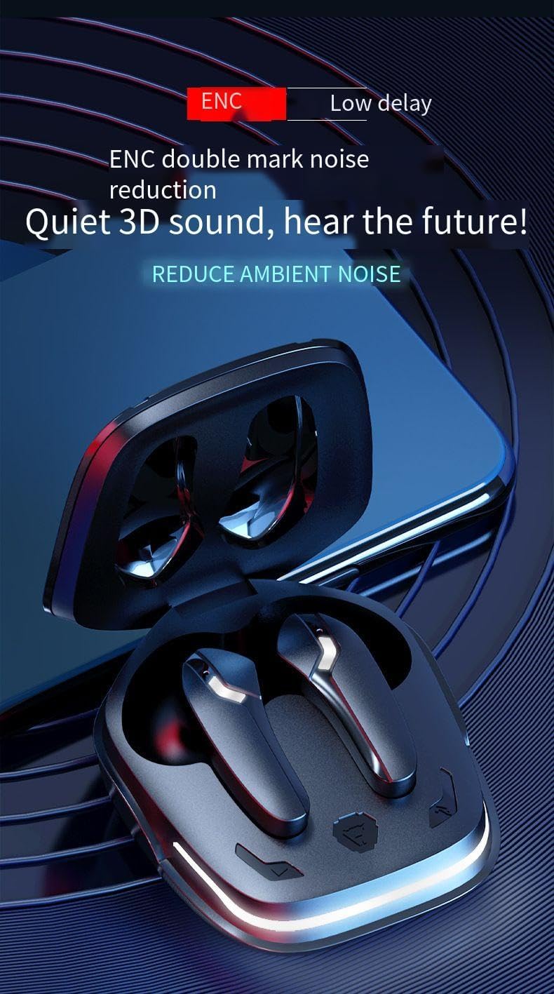 Wireless Earbuds Bluetooth V5.2 Gaming Headset Headphones,5-6 Hr Playtime Bass Stereo Sound Earphones,Sweatproof Touch Control Built in Mic in-Ear Earphones for Sport Workout Office