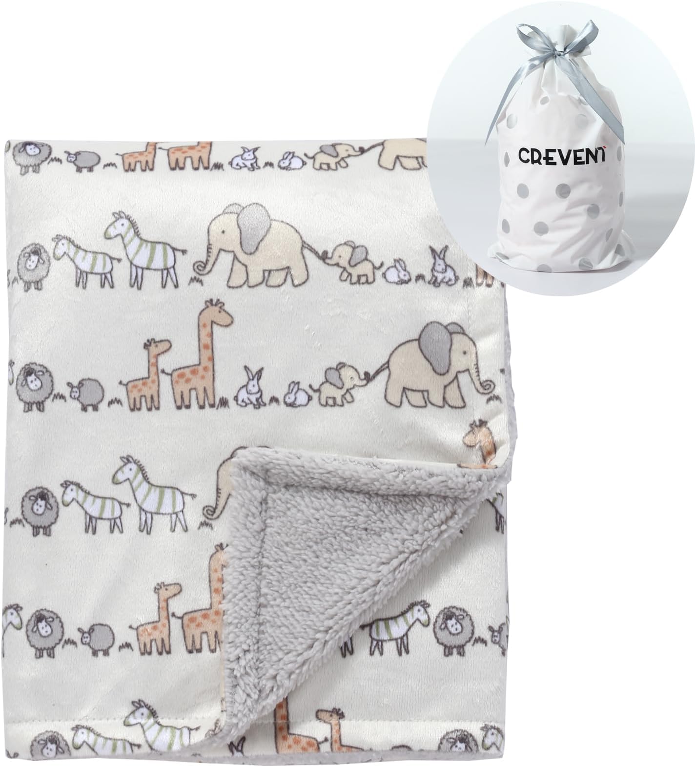 Minky Baby Blanket for Girls Boys, Soft Plush Receiving Blanket for Newborns - 30x40 Inches (Animal)