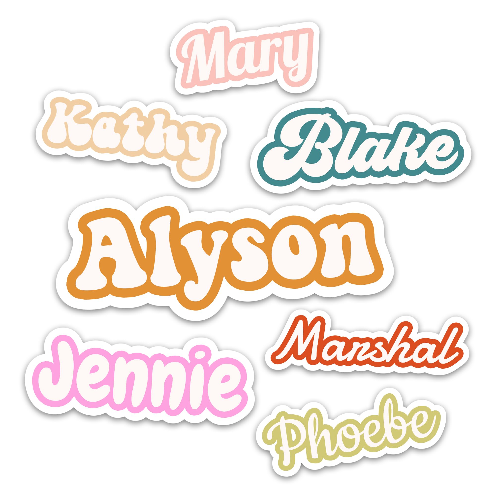 Custom Name Sticker Cute Colorful Personalized Decals for Adults Teens Kids Girls Boys Funny Customized Waterproof Vinyl Stickers for Laptop Phone