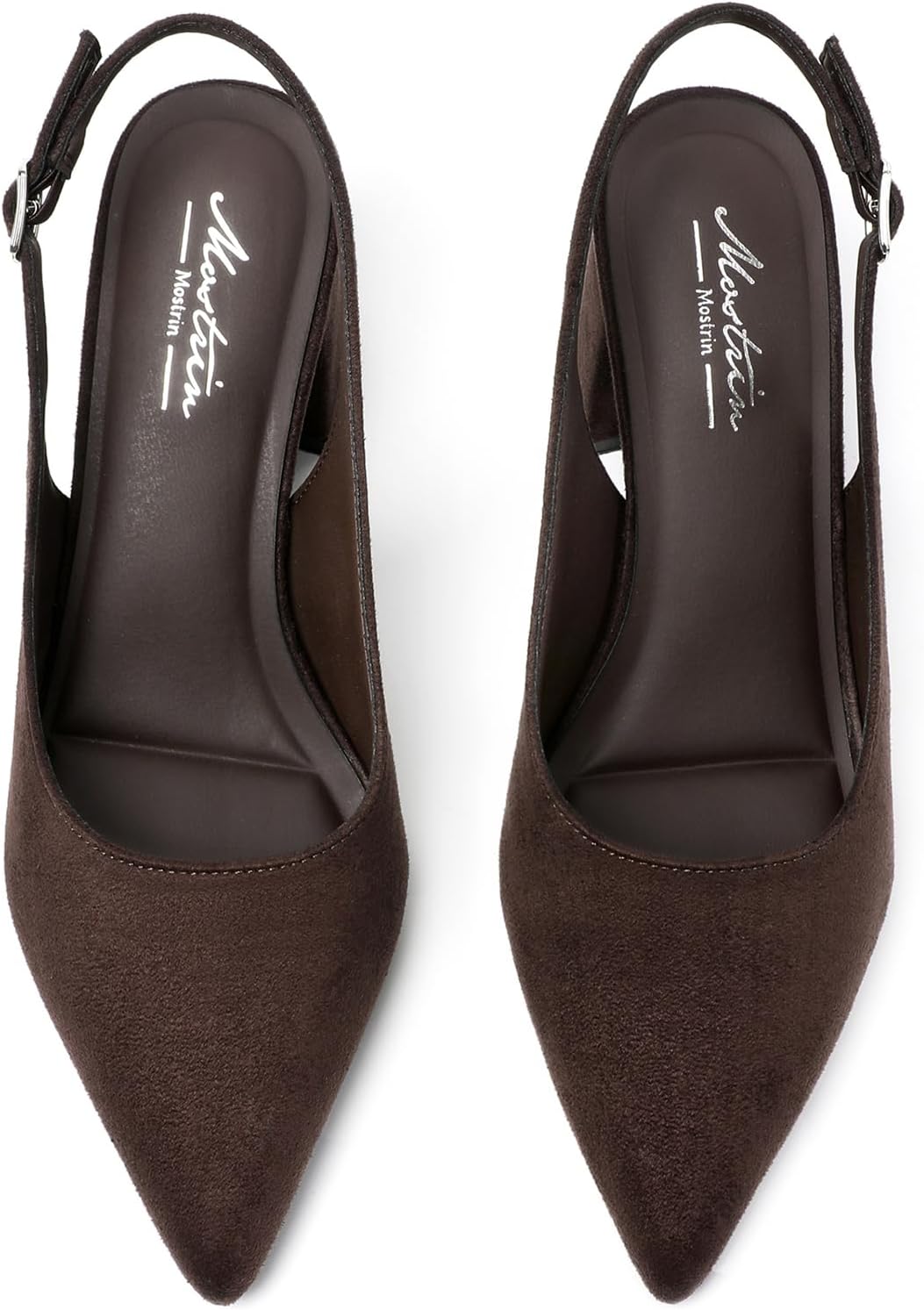 Mostrin Block Slingback Heels for Women Pointed Closed Toe Chunky Heels Office Work Shoes Women's Pumps for Business Casual - Image 4