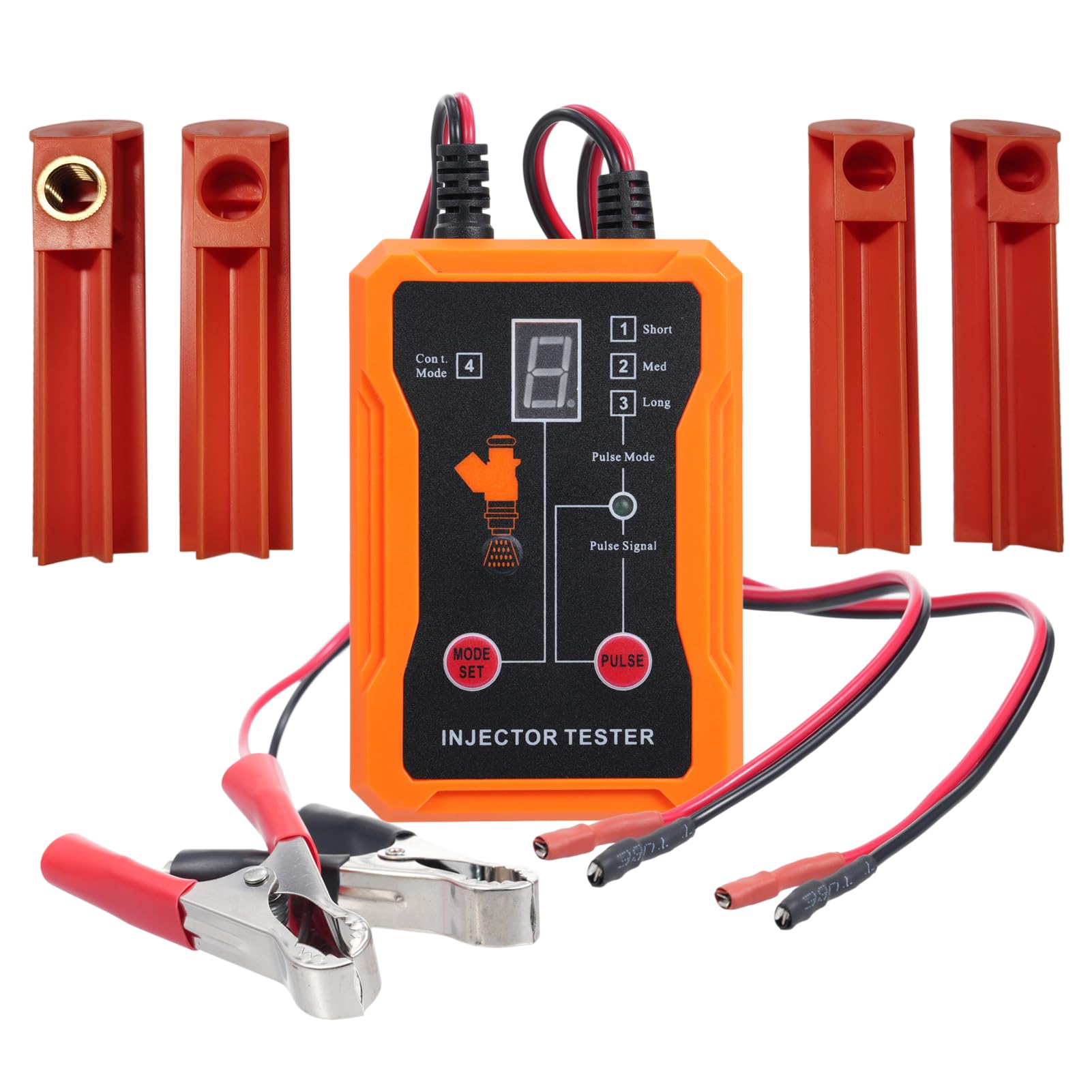 12V Kraftstoffeinspritzdüsen-Tester-Reinigungswerkzeug | 8-Mode-Universal-Kit mit Kurzschlussschutz (ORANGE)