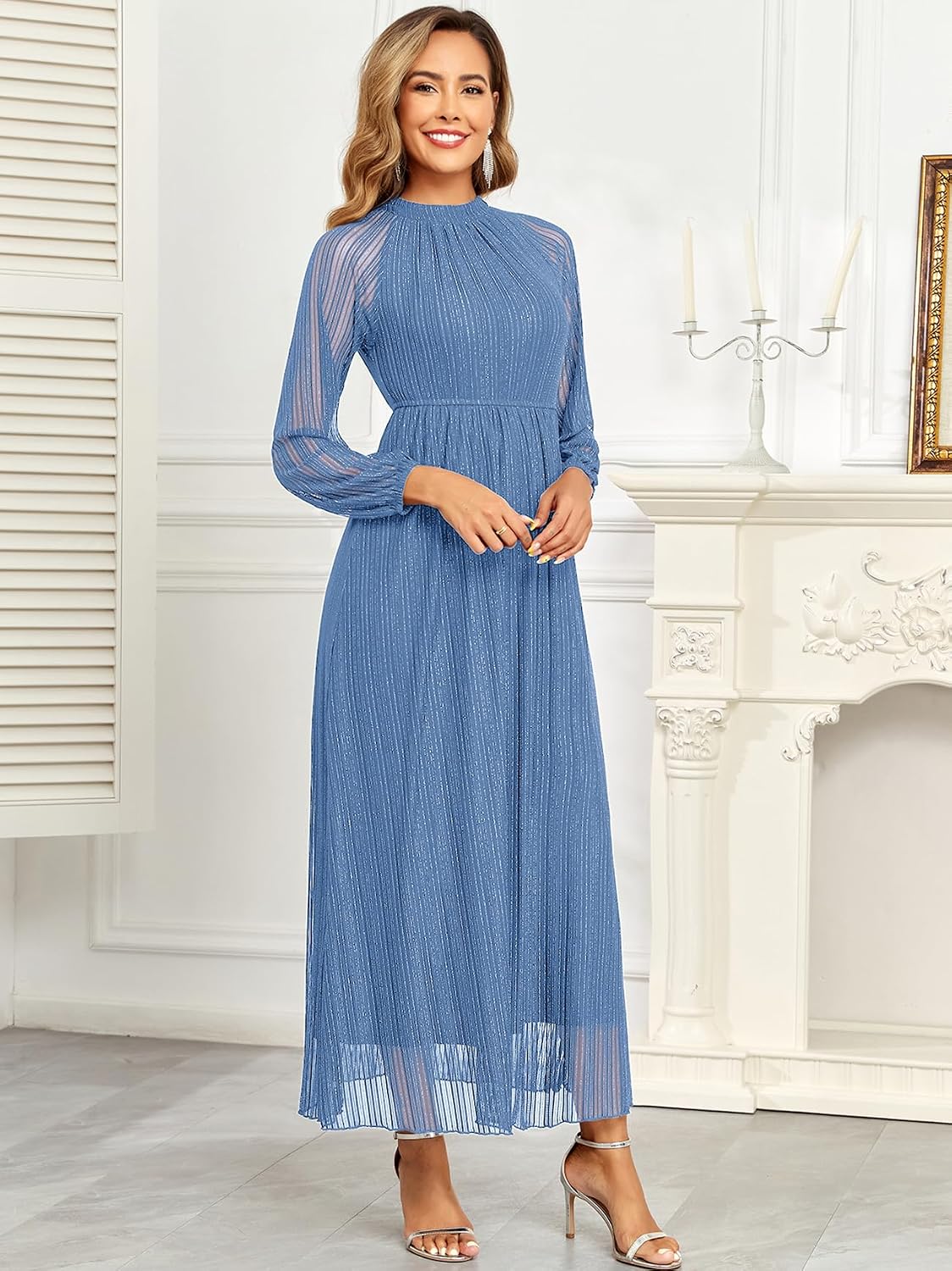 CYCLAMEN Formal Maternity Dress Sparkly Halter Neck A-Line Maxi Gown Baby Shower Pregnancy Photoshoot Wedding Guests