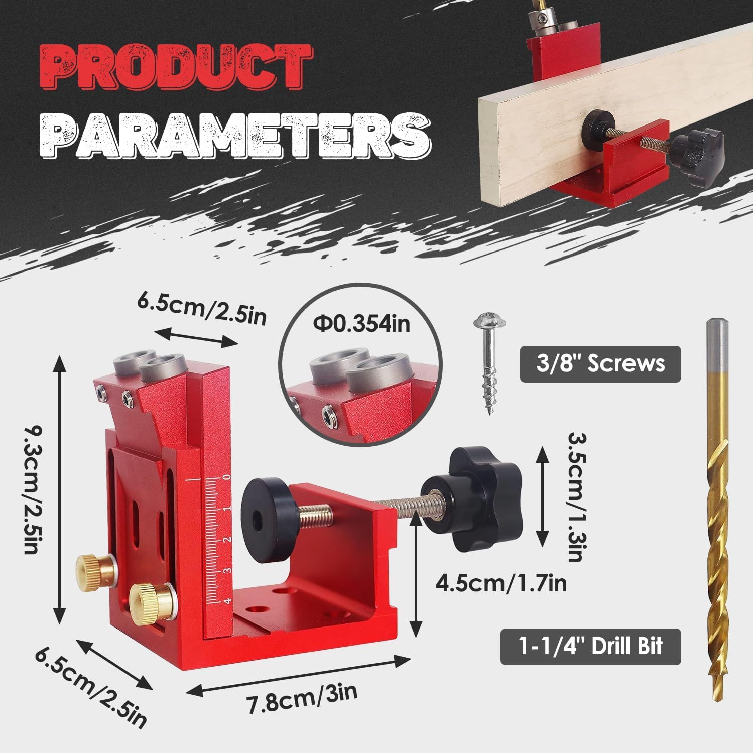 Schrägloch Bohrschablone, Pocket Hole Jig - Holzbearbeitung Schräglochpositionierer, Taschenloch Bohrschablone TOOSOAR Schräglochbohrer Bohrerpositionierer